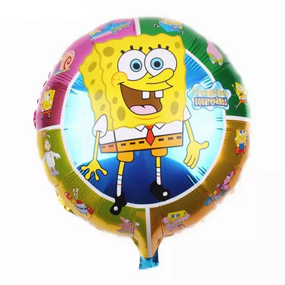 Décoration de fête d'anniversaire Bob l'éponge pour enfants, ballon en latex en aluminium, fournitures de dessin animé britannique, arrière-plans de bannière, jouet